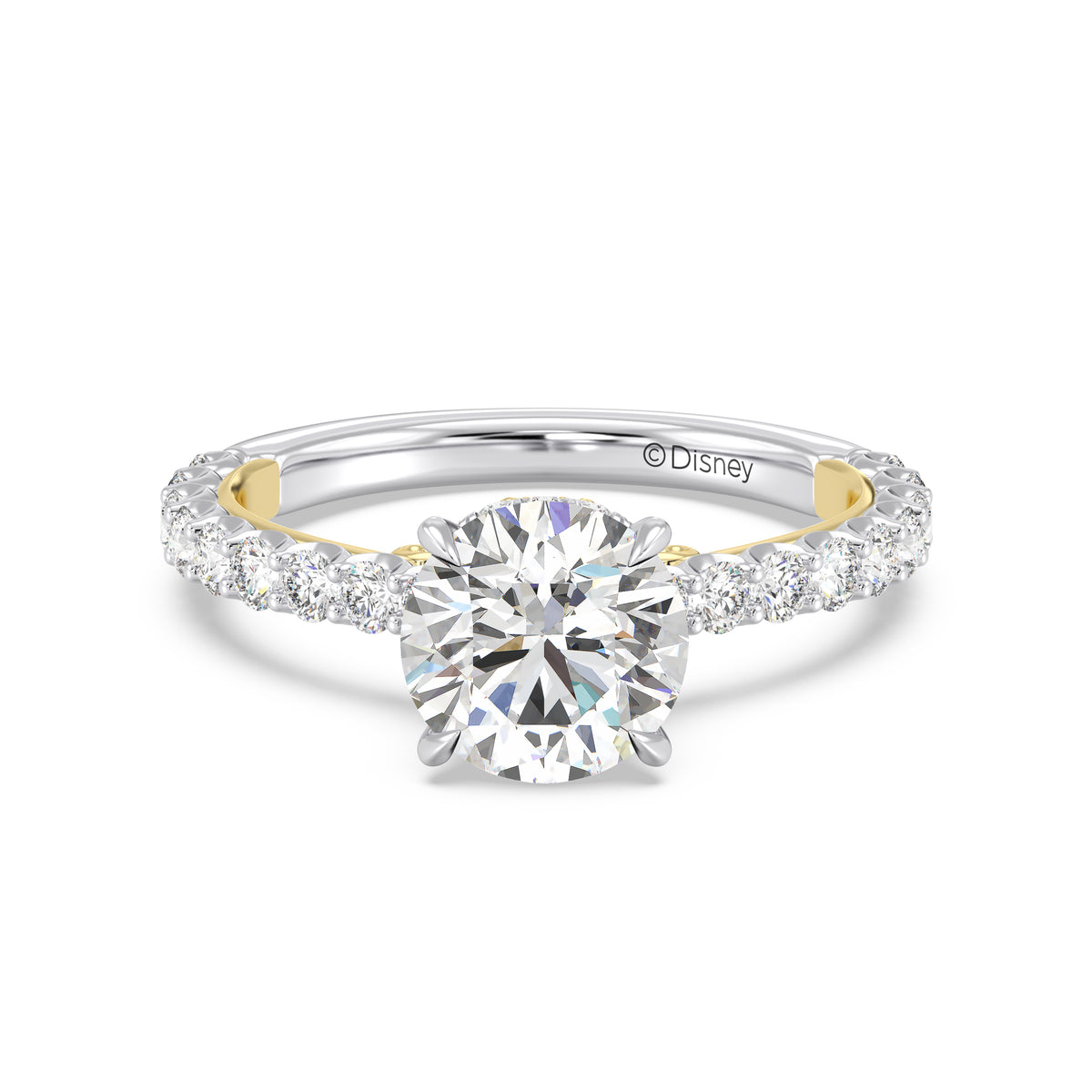 Enchanted Star Lab Grown Diamond And 14K Gold, Disney's Belle Pavé Rose Engagement Ring