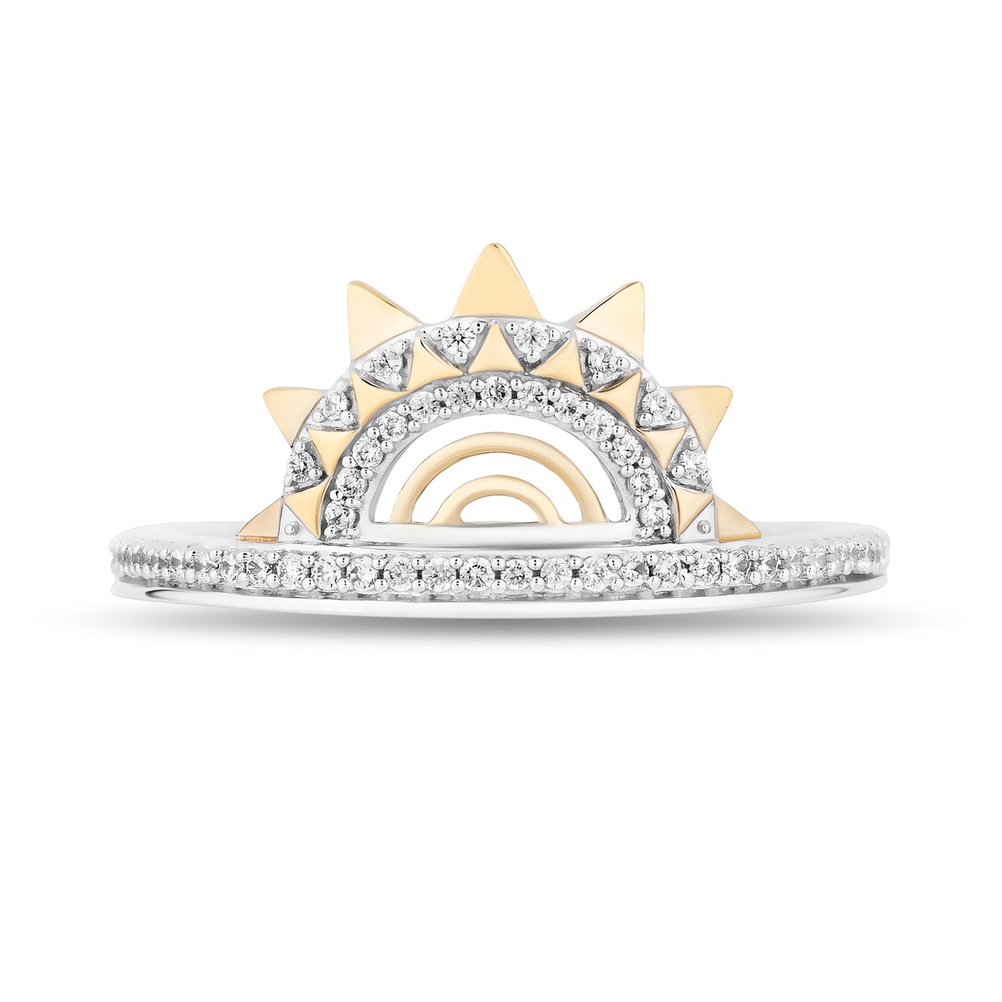 Enchanted Disney Fine Jewelry 14K Yellow Gold Over Sterling Silver with 1/6 CTTW Diamonds Moana Ring
