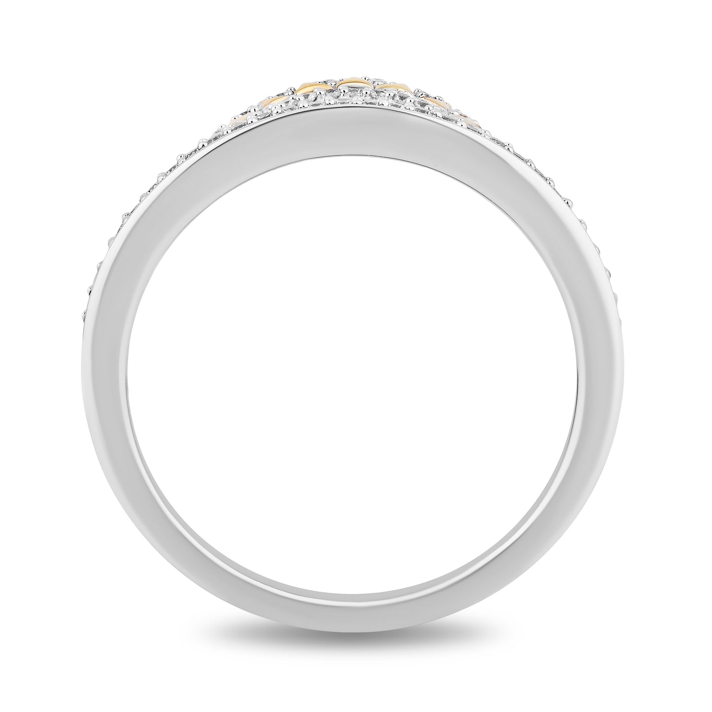 Enchanted Disney Fine Jewelry 14K Yellow Gold Over Sterling Silver with 1/6 CTTW Diamonds Moana Ring