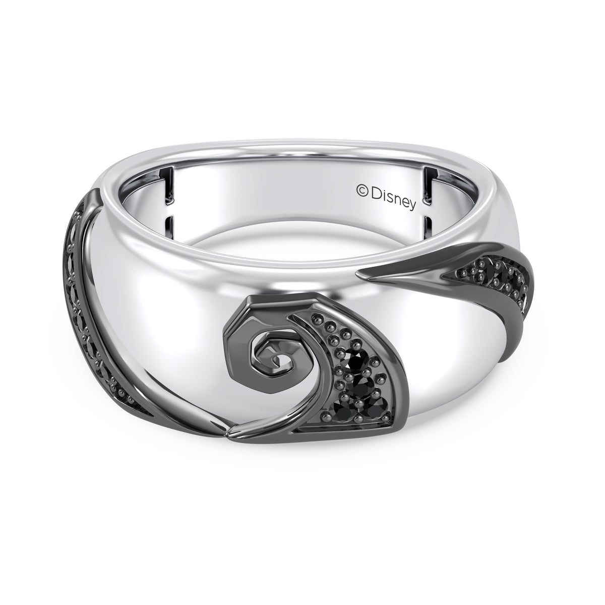 Disney Jewels Black Rhodium over Sterling Silver with 1/5 CTTW Black Diamonds, Disney Tim Burton's The Nightmare Before Christmas Ring