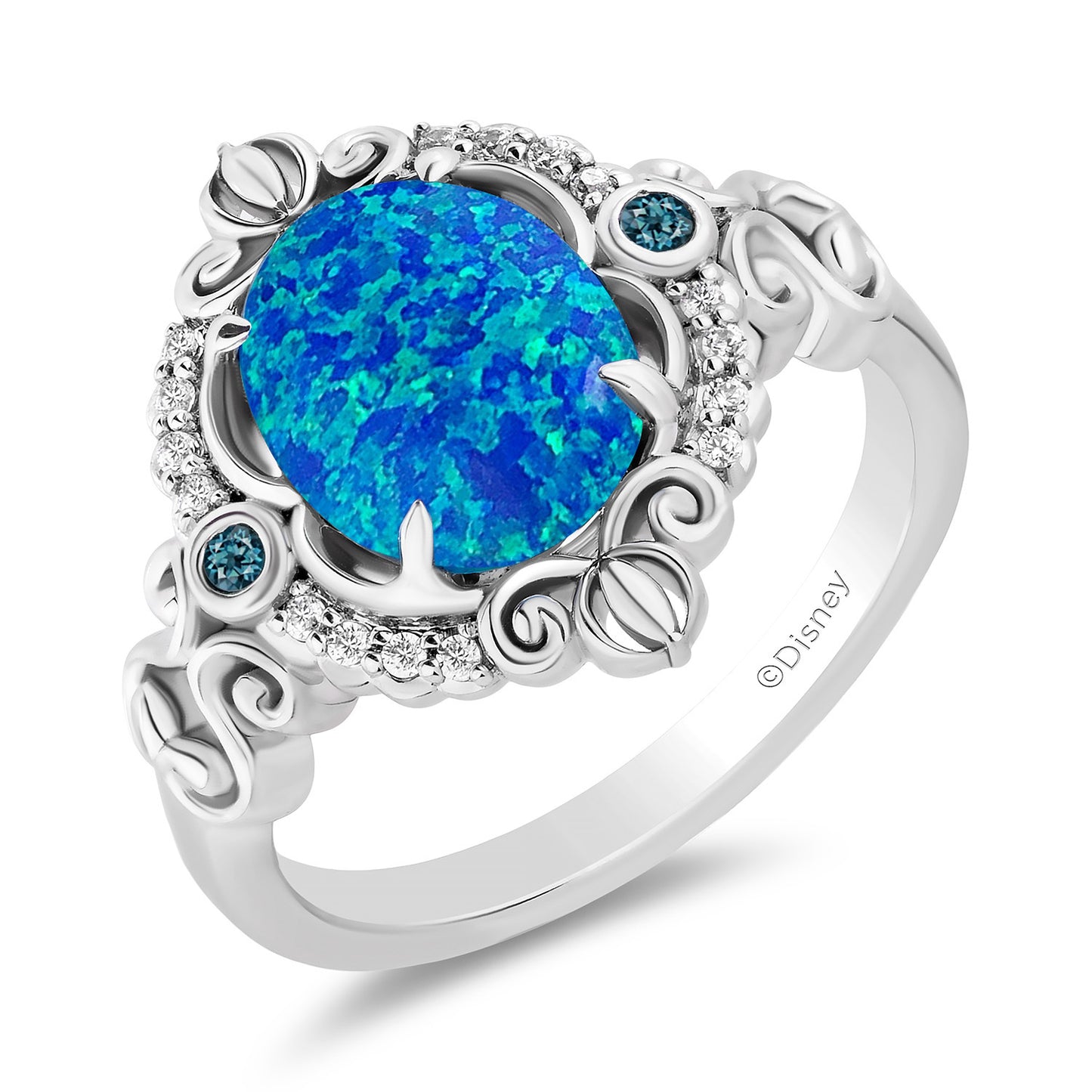 Enchanted Disney Fine Jewelry Sterling Silver with Diamond Accents Cinderella Ring