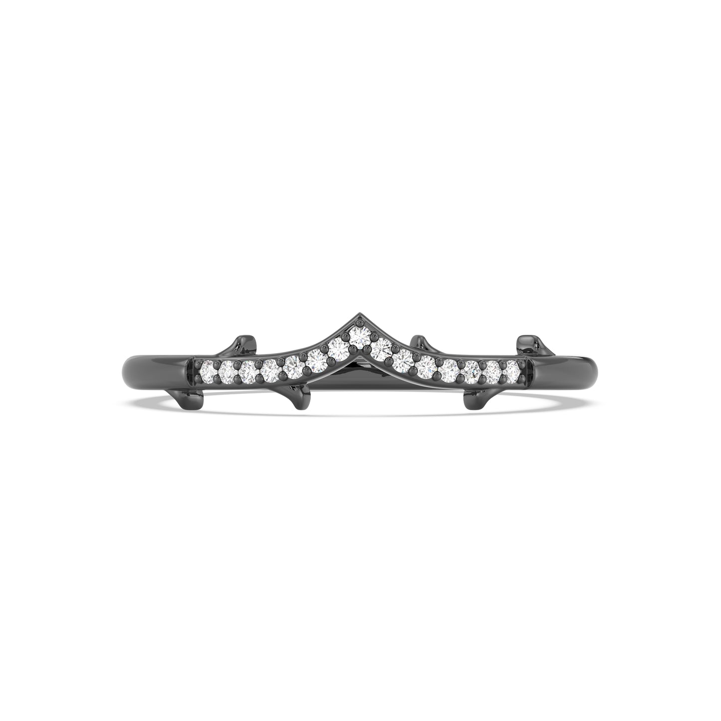 Enchanted Disney Fine Jewelry Black Rhodium over Sterling Silver with 1/20 CTTW Diamonds Maleficent Ring