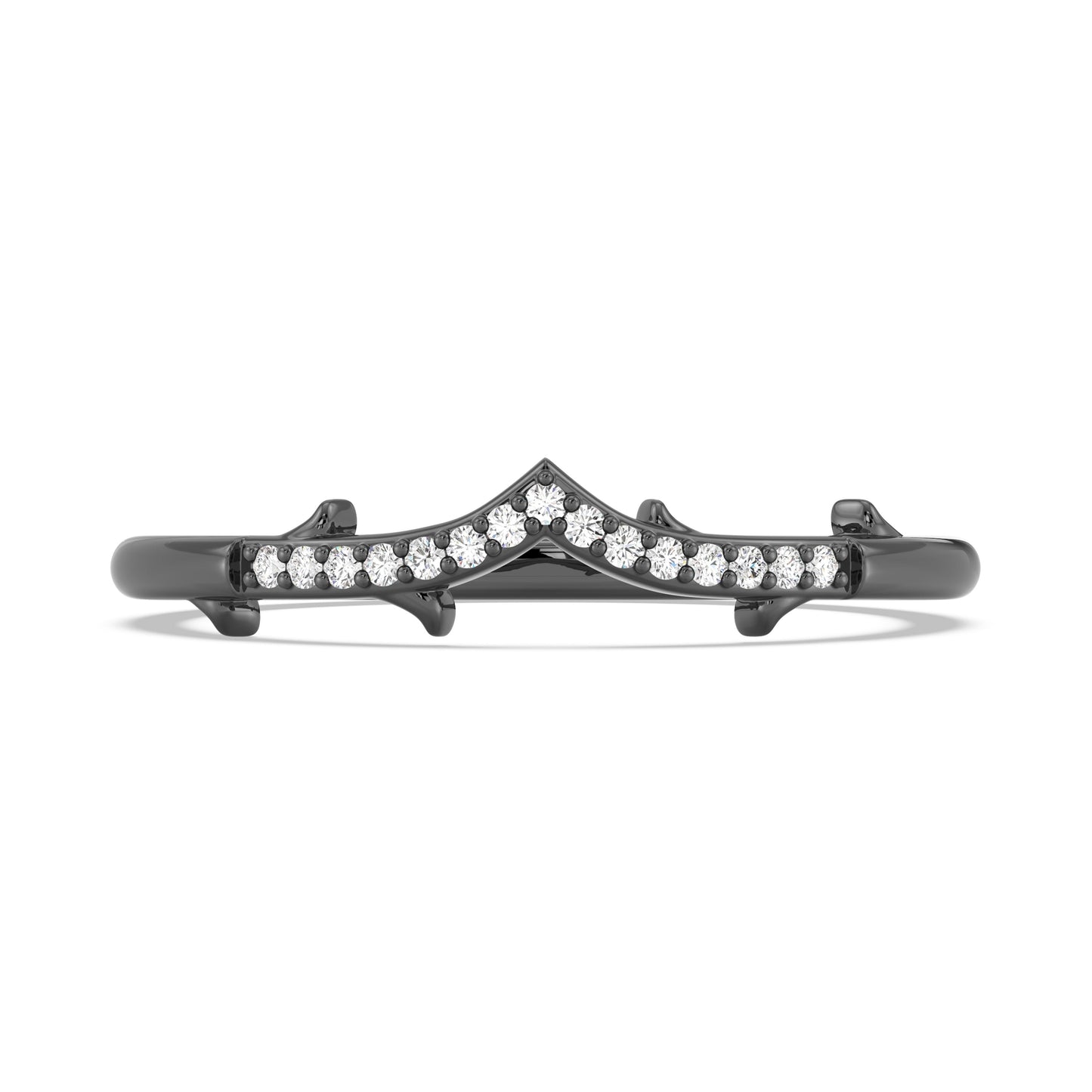 Enchanted Disney Fine Jewelry Black Rhodium over Sterling Silver with 1/20 CTTW Diamonds, Disney Villain Maleficent Ring