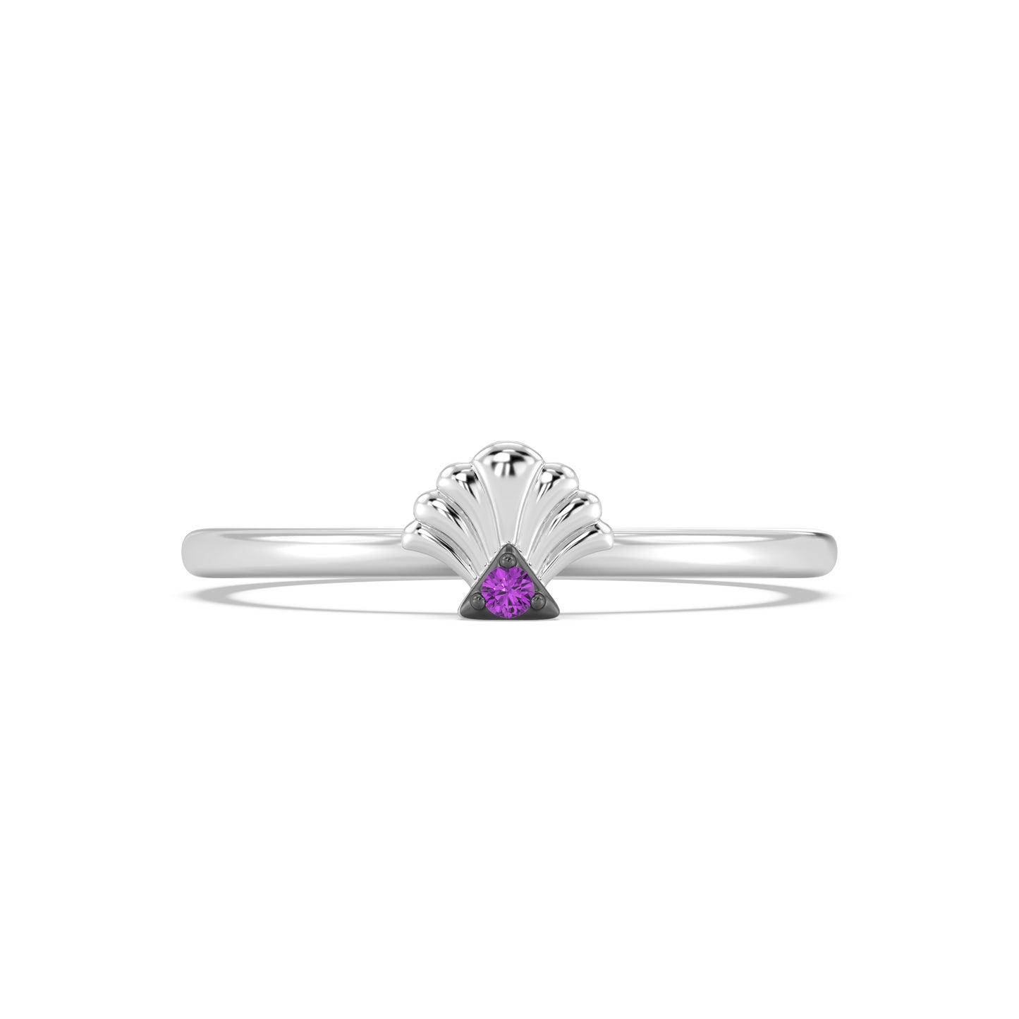 Enchanted Disney Fine Jewelry Black Rhodium over Sterling Silver with Amethyst Ariel Ring