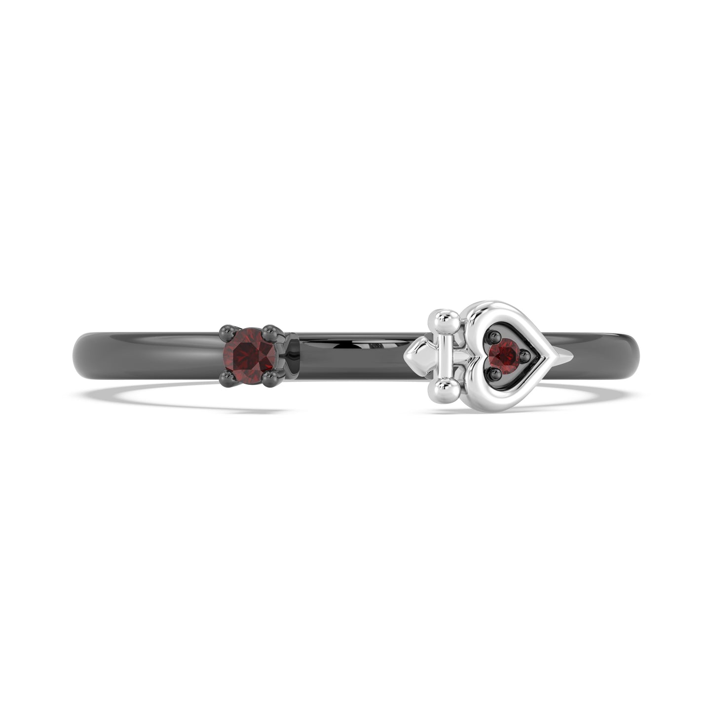Enchanted Disney Fine Jewelry Black Rhodium over Sterling Silver with Red Garnet Evil Queen Ring