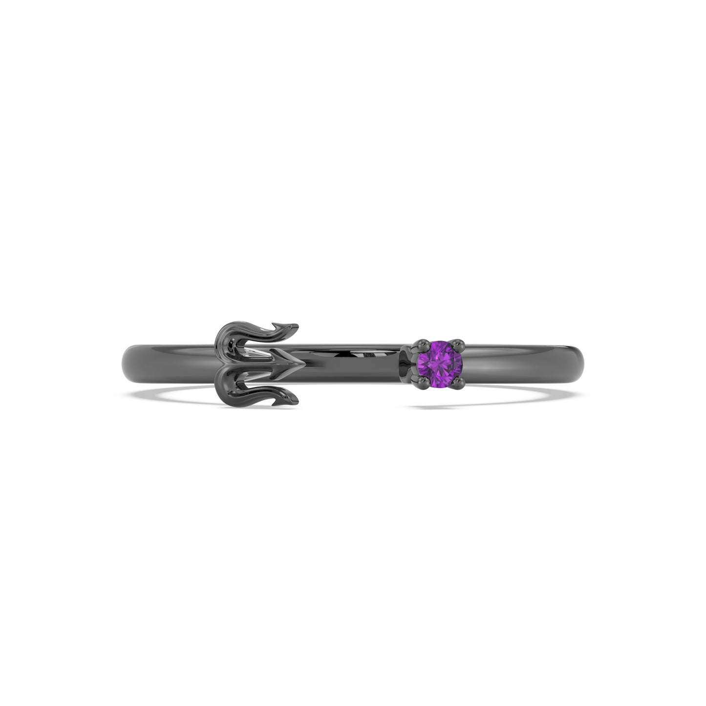 Enchanted Disney Fine Jewelry Black Rhodium Over Sterling Silver with Amethyst Ursula Ring