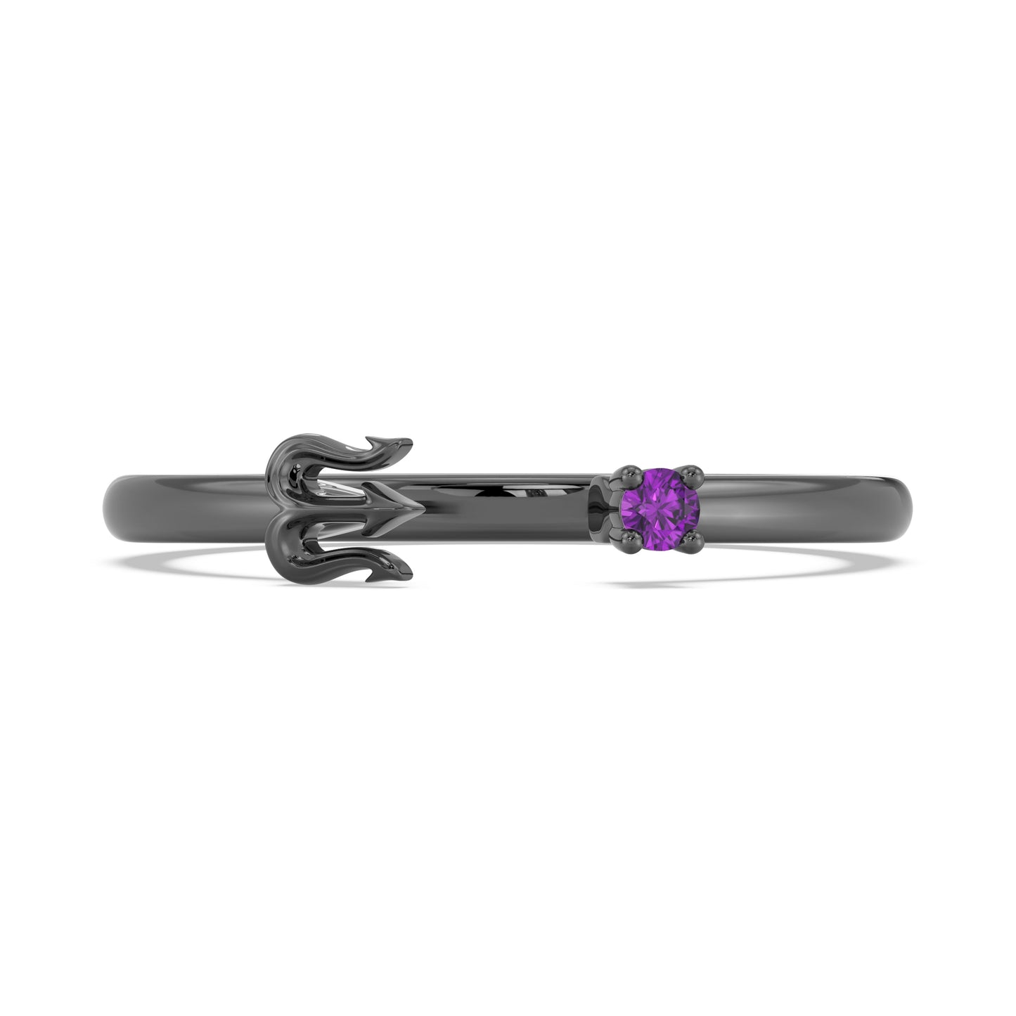 Enchanted Disney Fine Jewelry Black Rhodium Over Sterling Silver with Amethyst, Disney Villain Ursula Ring