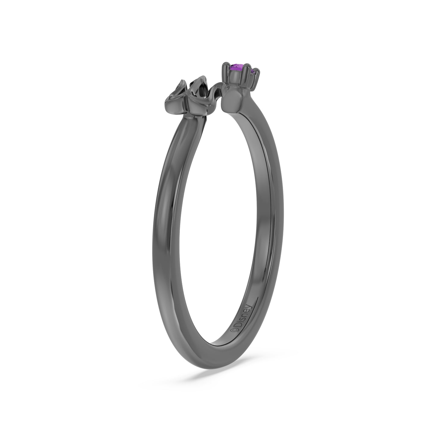 Enchanted Disney Fine Jewelry Black Rhodium Over Sterling Silver with Amethyst Ursula Ring