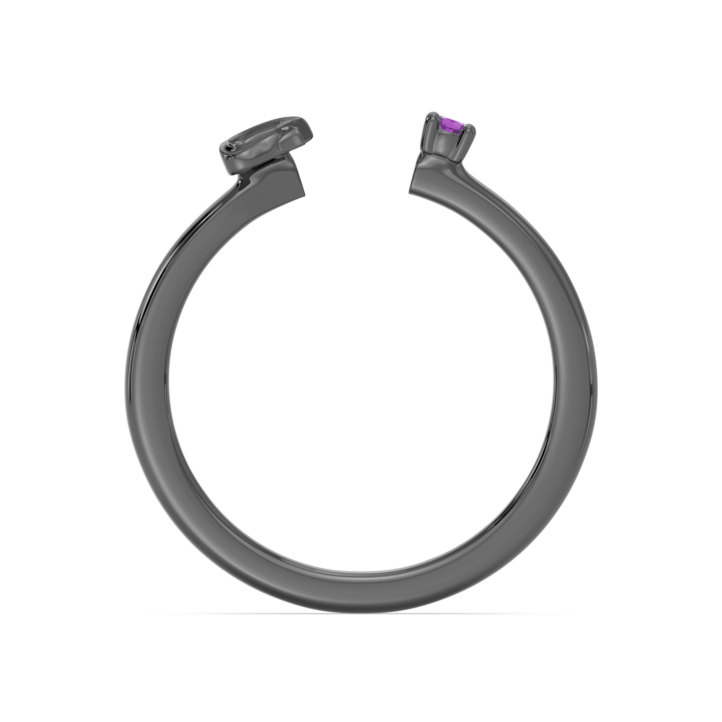 Enchanted Disney Fine Jewelry Black Rhodium Over Sterling Silver with Amethyst Ursula Ring