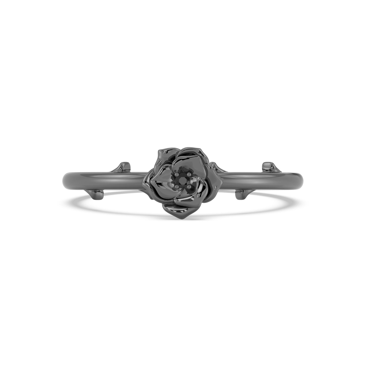 Enchanted Disney Fine Jewlery Black Rhodium over Sterling Silver with Diamond Accents Maleficent Ring