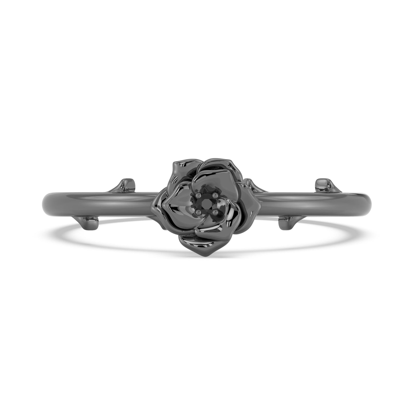 Enchanted Disney Fine Jewlery Black Rhodium over Sterling Silver with Diamond Accents, Disney Villain Maleficent Ring