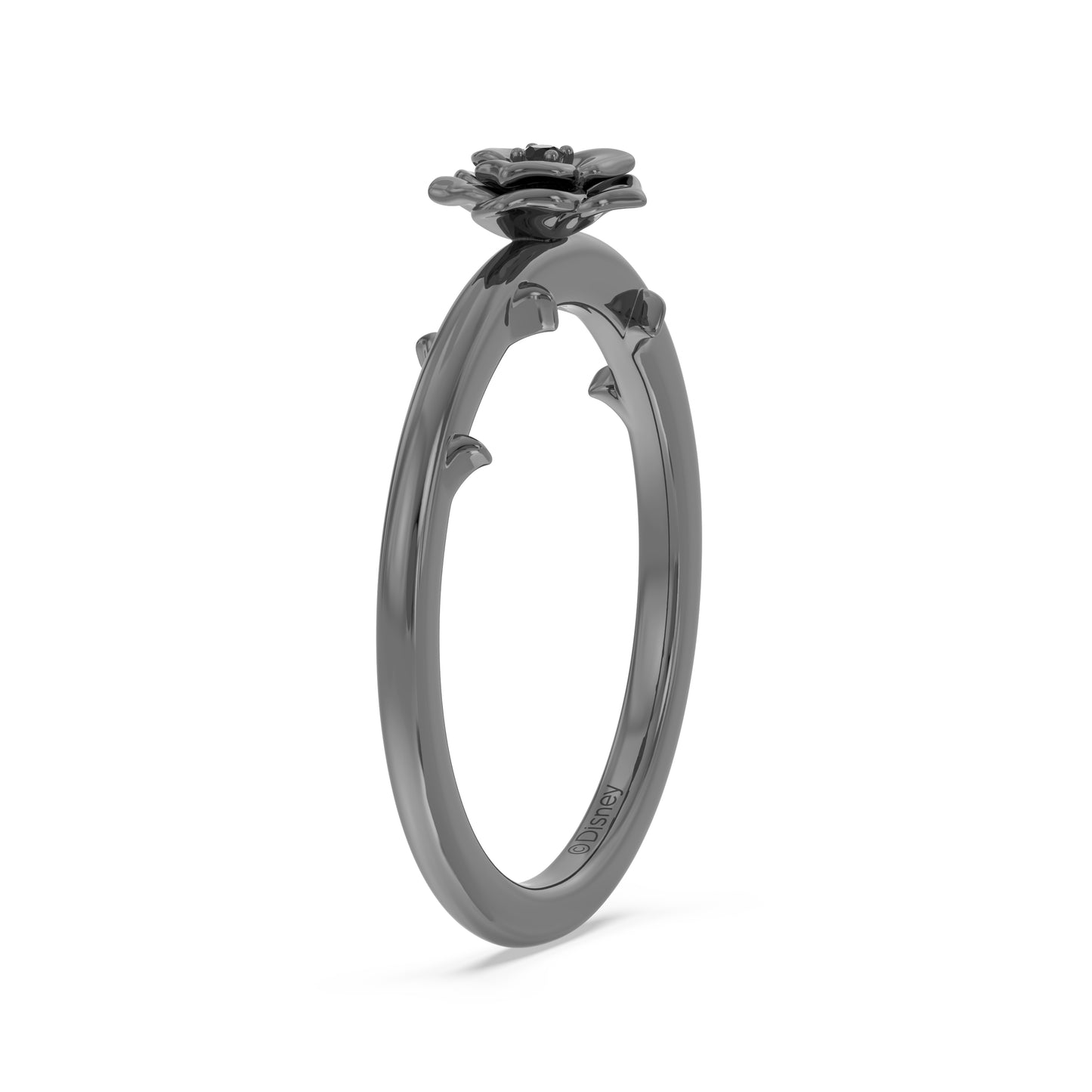 Enchanted Disney Fine Jewlery Black Rhodium over Sterling Silver with Diamond Accents Maleficent Ring