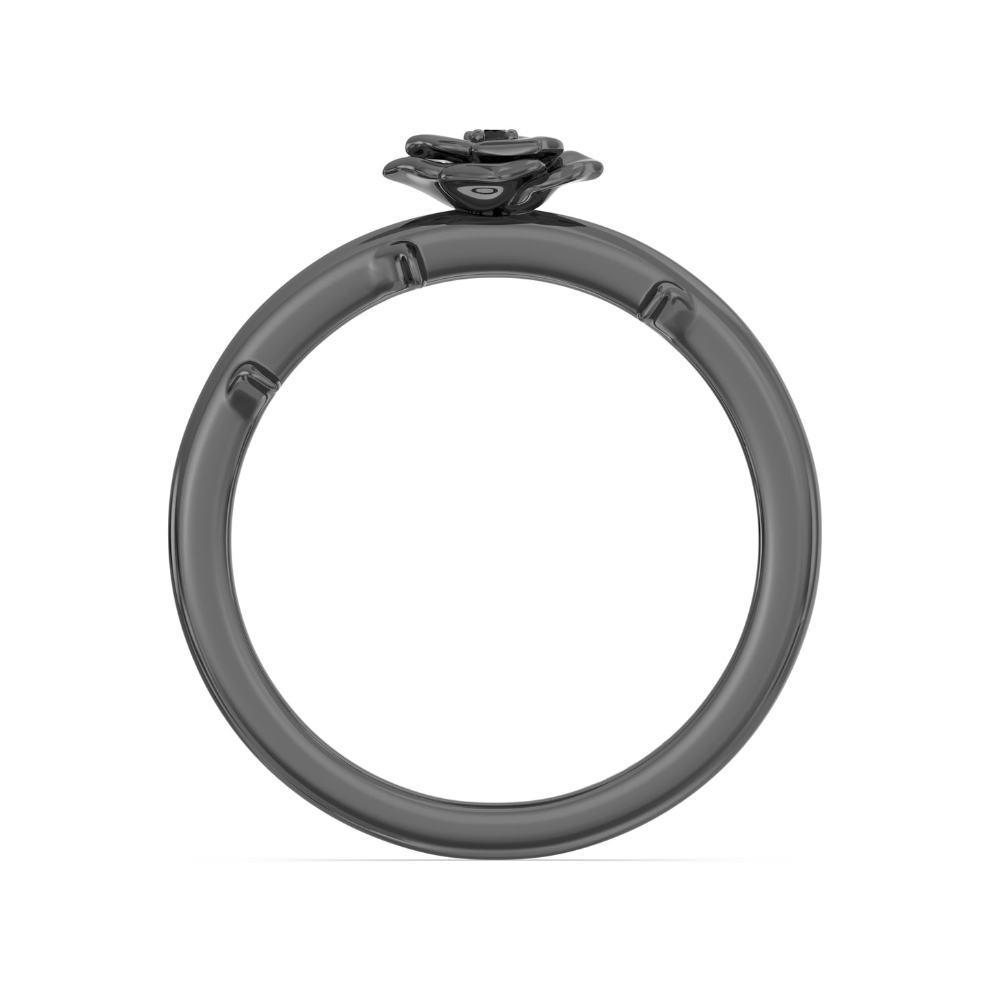 Enchanted Disney Fine Jewlery Black Rhodium over Sterling Silver with Diamond Accents Maleficent Ring