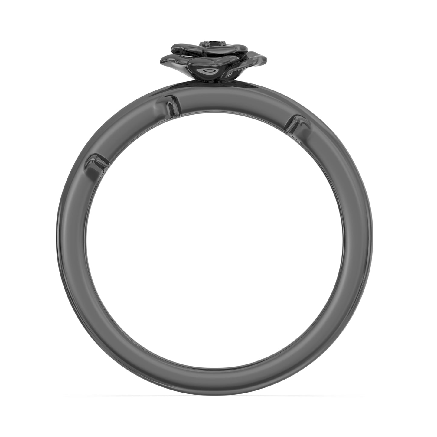 Enchanted Disney Fine Jewlery Black Rhodium over Sterling Silver with Diamond Accents, Disney Villain Maleficent Ring
