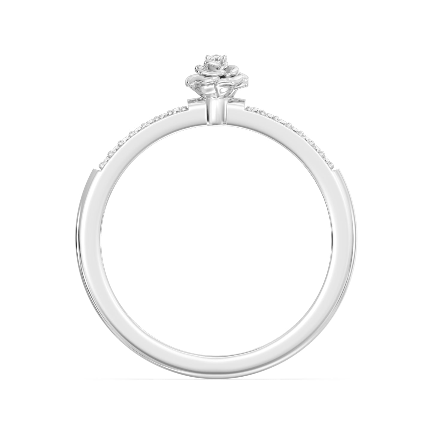 Enchanted Disney Fine Jewelry Sterling Silver with 1/20 CTTW Diamonds Belle Ring