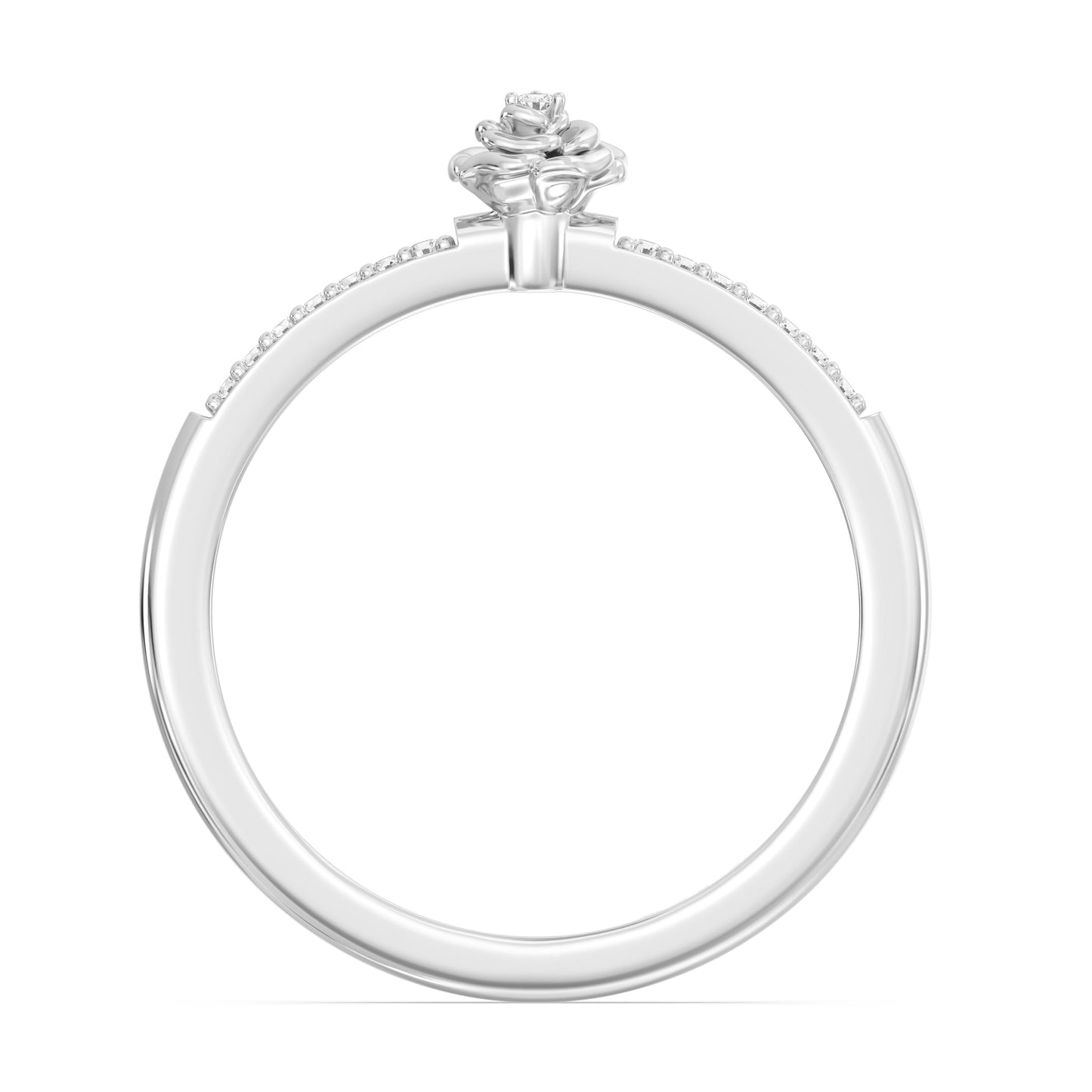 Enchanted Disney Fine Jewelry Sterling Silver with 1/20 CTTW Diamonds, Disney Princess Belle Ring