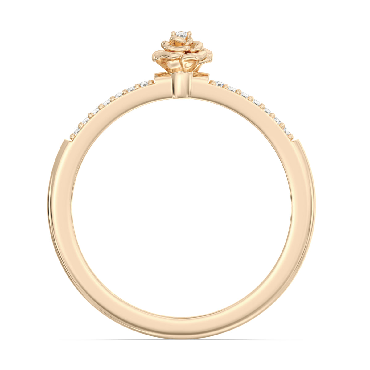 Enchanted Disney Fine Jewelry 14K Yellow gold Over Sterling Silver with 1/20 CTTW Diamonds, Disney Princess Belle Ring