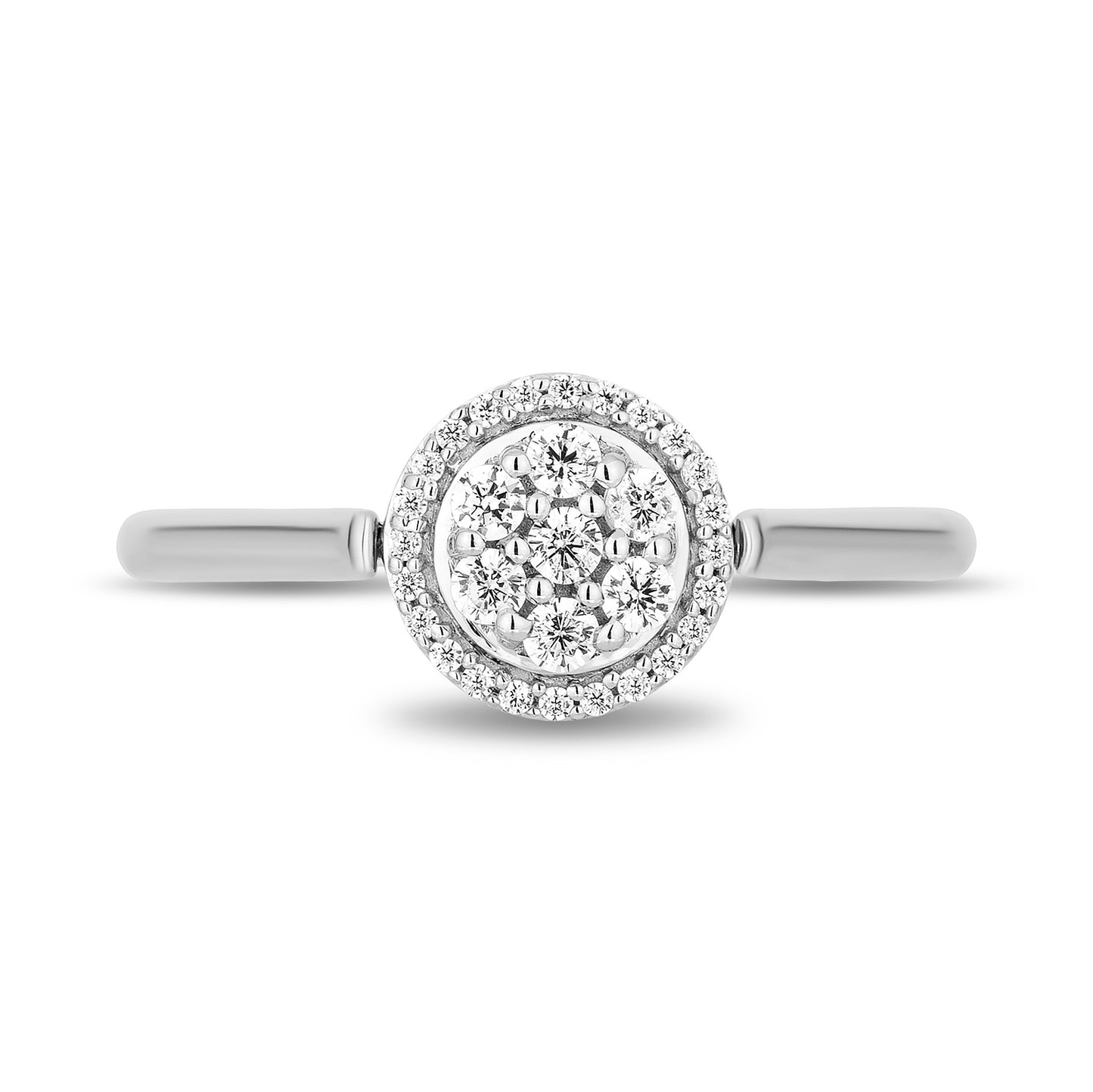 Enchanted Disney Fine Jewelry Sterling Silver and 10K Yellow Gold with 1/4 CTTW Diamonds Jasmine Ring