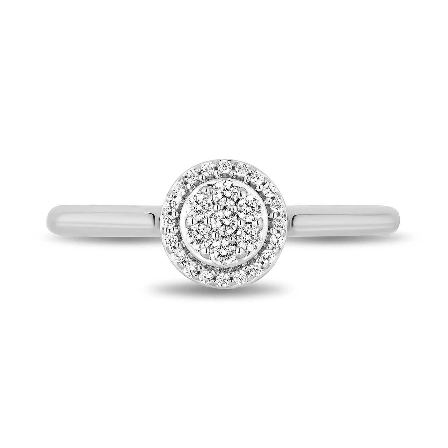 Enchanted Disney Fine Jewelry Sterling Silver and 10K Rose Gold with 1/6 CTTW Diamonds Belle Engagement Ring