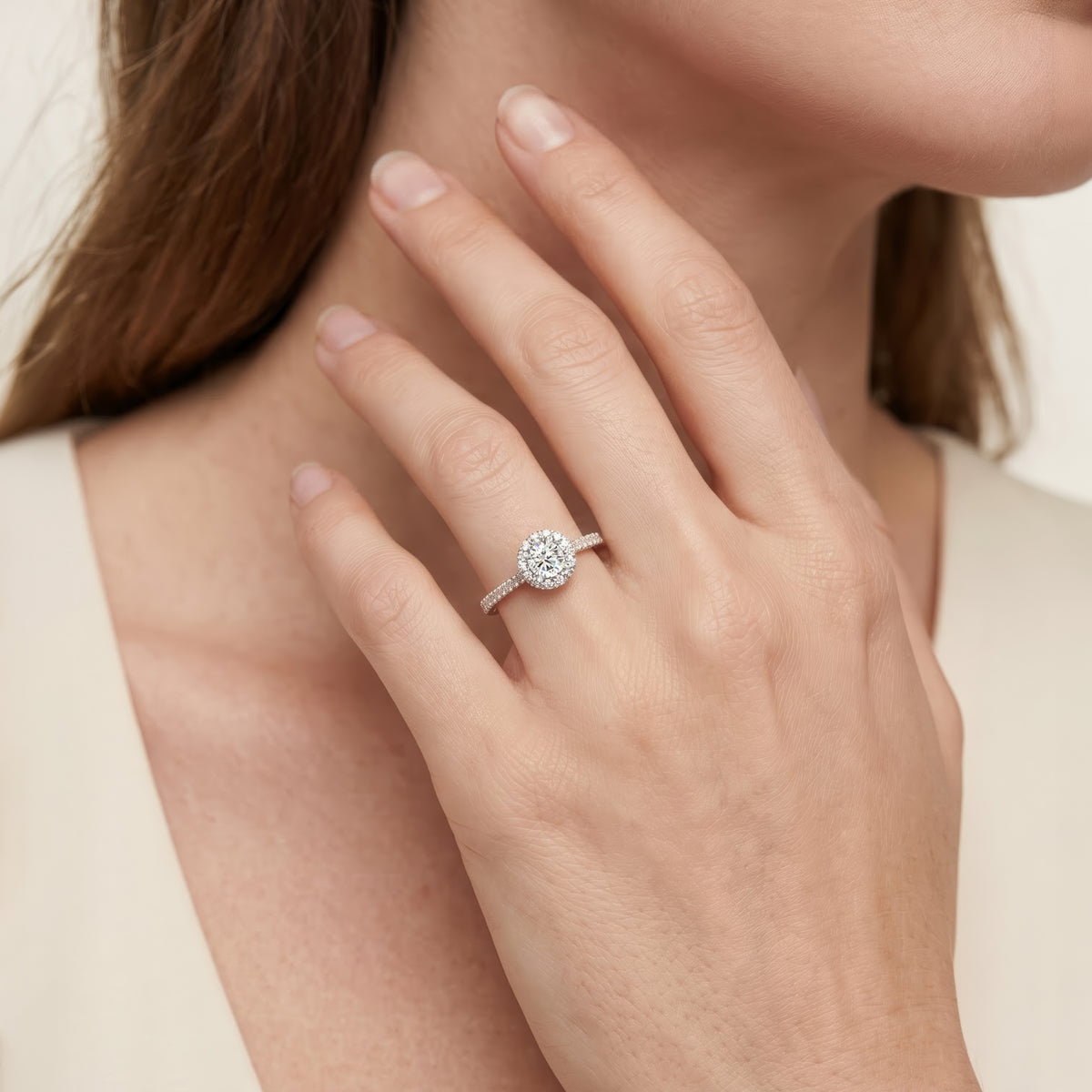 Enchanted Star 10K White and Rose Gold with 3/8 CTTW Lab Grown Diamond, Disney's Belle Promise Ring