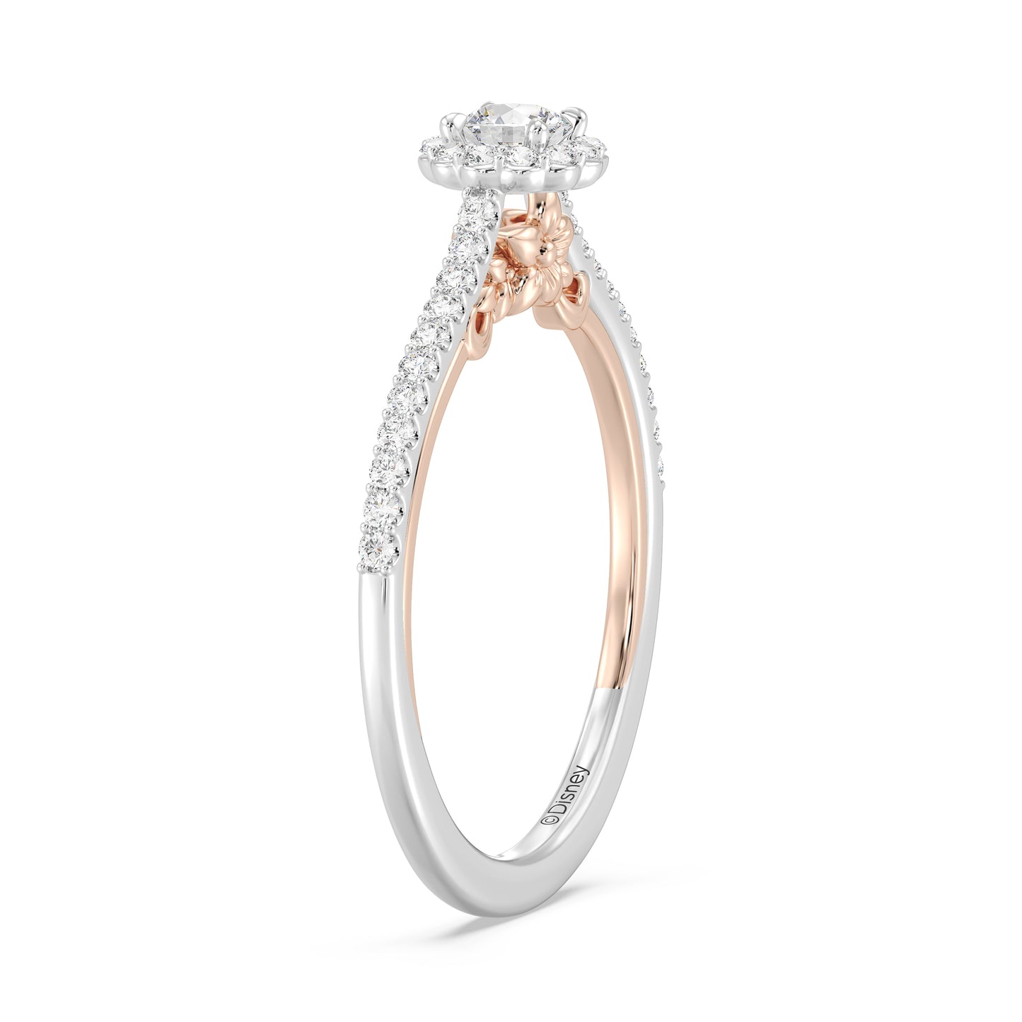 Enchanted Star 14K White and Rose Gold with 3/8 CTTW Lab Grown Diamond, Disney's Rapunzel Promise Ring