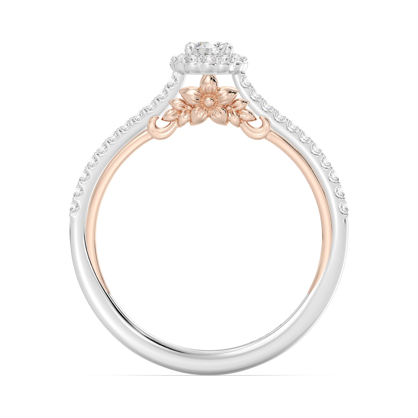 Enchanted Star 14K White and Rose Gold with 3/8 CTTW Lab Grown Diamond, Disney's Rapunzel Promise Ring