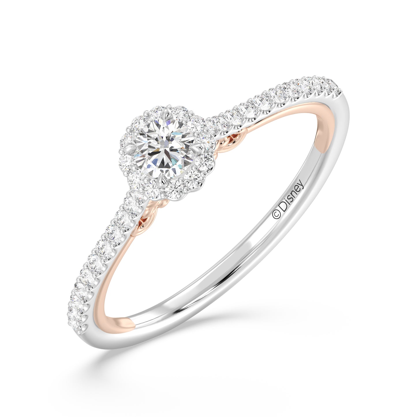 Enchanted Star 14K White and Rose Gold with 3/8 CTTW Lab Grown Diamond, Disney's Rapunzel Promise Ring