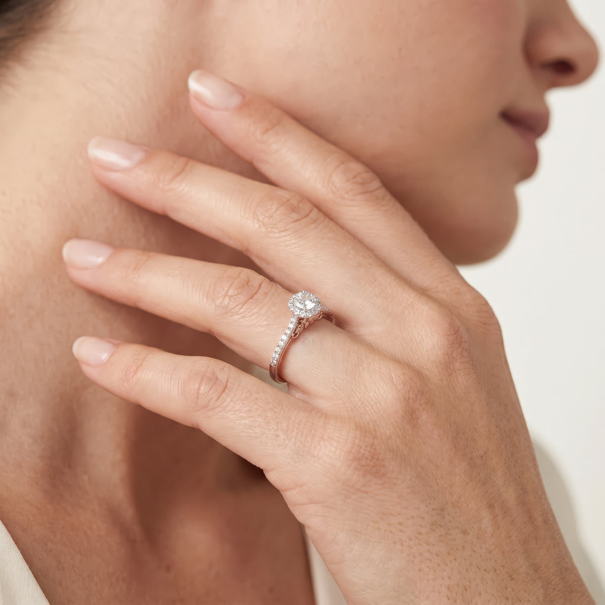 Enchanted Star 10K White and Rose Gold with 3/8 CTTW Lab Grown Diamond, Disney's Rapunzel Promise Ring