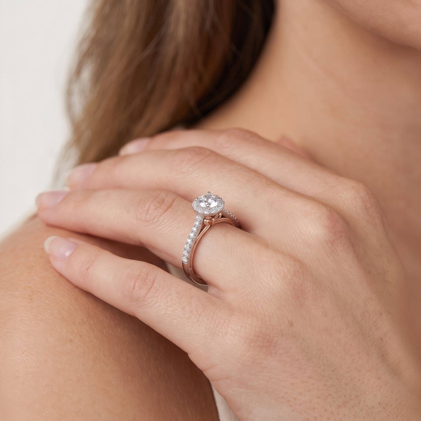 Enchanted Star 10K White and Rose Gold with 3/8 CTTW Lab Grown Diamond, Disney's Snow White Promise Ring