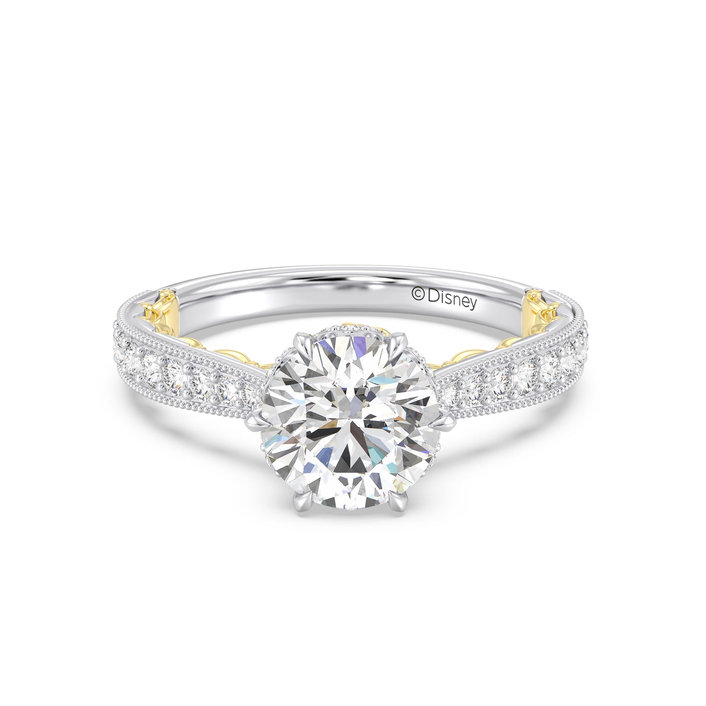 Enchanted Star Lab Grown Diamond And 14K Gold Disney Princess Belle Vintage Engagement Ring