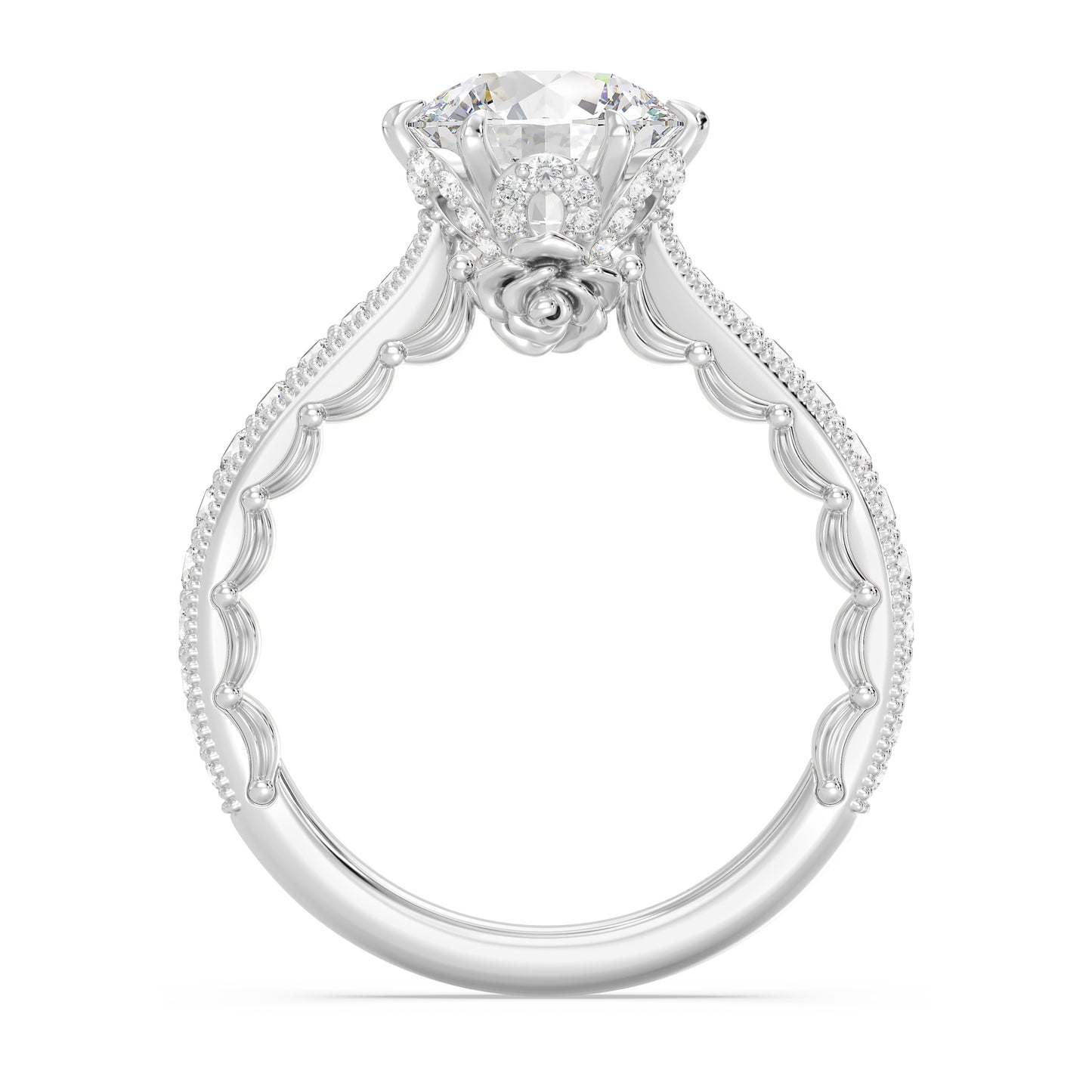 Enchanted Star Lab Grown Diamond And 14K Gold Disney Princess Belle Vintage Engagement Ring