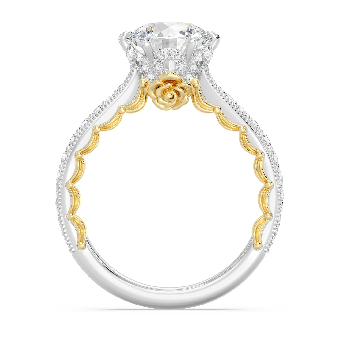 Enchanted Star Lab Grown Diamond And 14K Gold Disney Princess Belle Vintage Engagement Ring