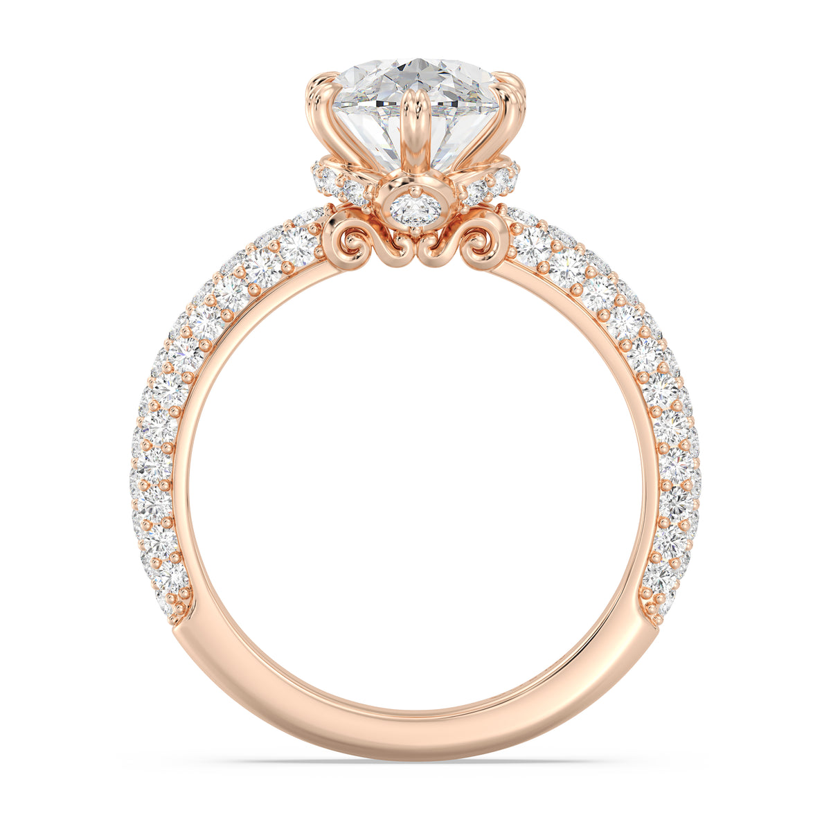 Enchanted Star Lab Grown Diamond And 14K Gold Disney Princess Cinderella Under-Halo Engagement Ring