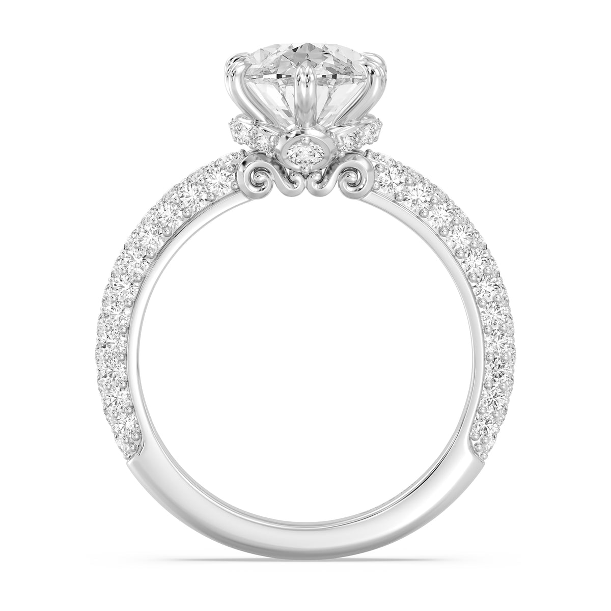 Enchanted Star Lab Grown Diamond And 14K Gold Disney Princess Cinderella Under-Halo Engagement Ring