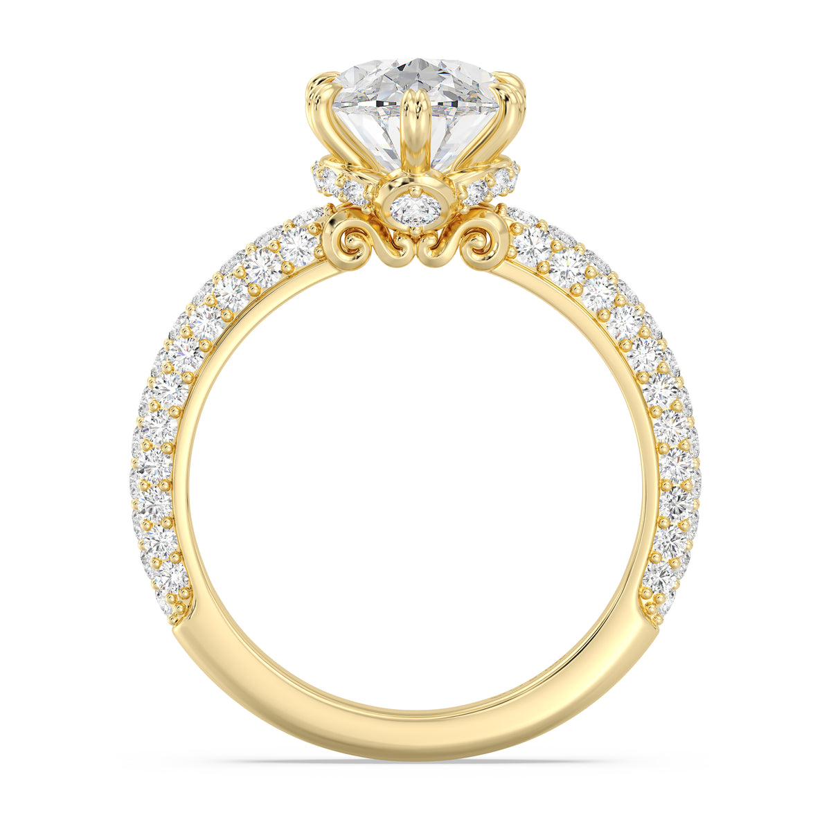 Enchanted Star Lab Grown Diamond And 14K Gold Disney Princess Cinderella Under-Halo Engagement Ring