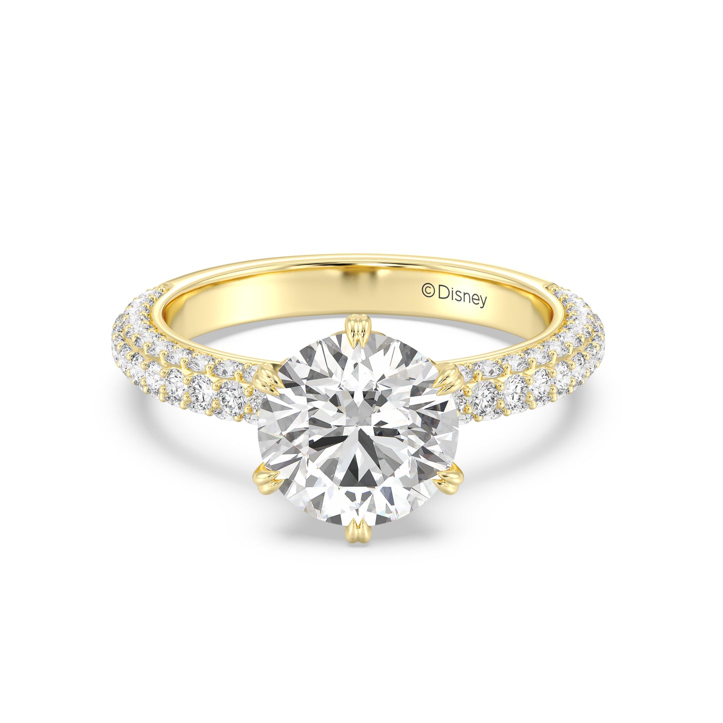 Enchanted Star Lab Grown Diamond And 14K Gold Disney Princess Cinderella Under-Halo Engagement Ring