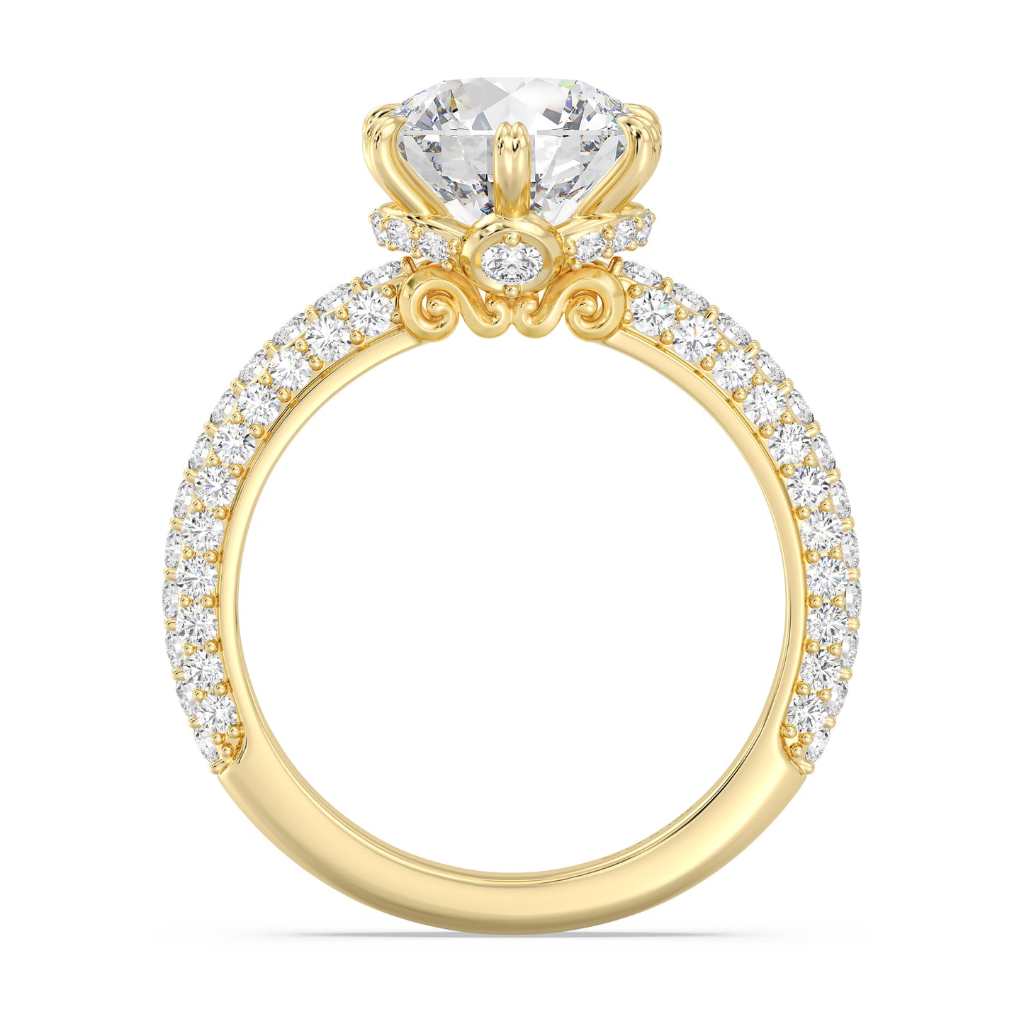 Enchanted Star Lab Grown Diamond And 14K Gold Disney Princess Cinderella Under-Halo Engagement Ring