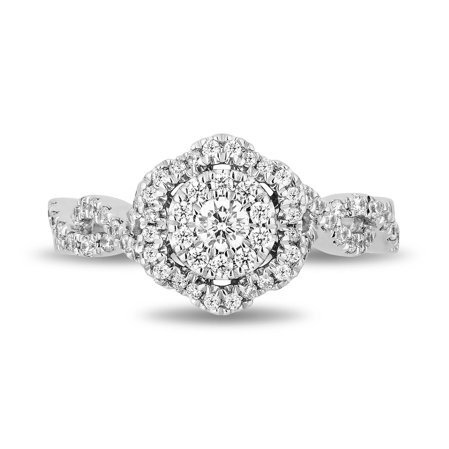 Enchanted Disney Fine Jewelry 14K Rose Gold and White Gold with 5/8 CTTW Diamonds Belle Engagement Ring