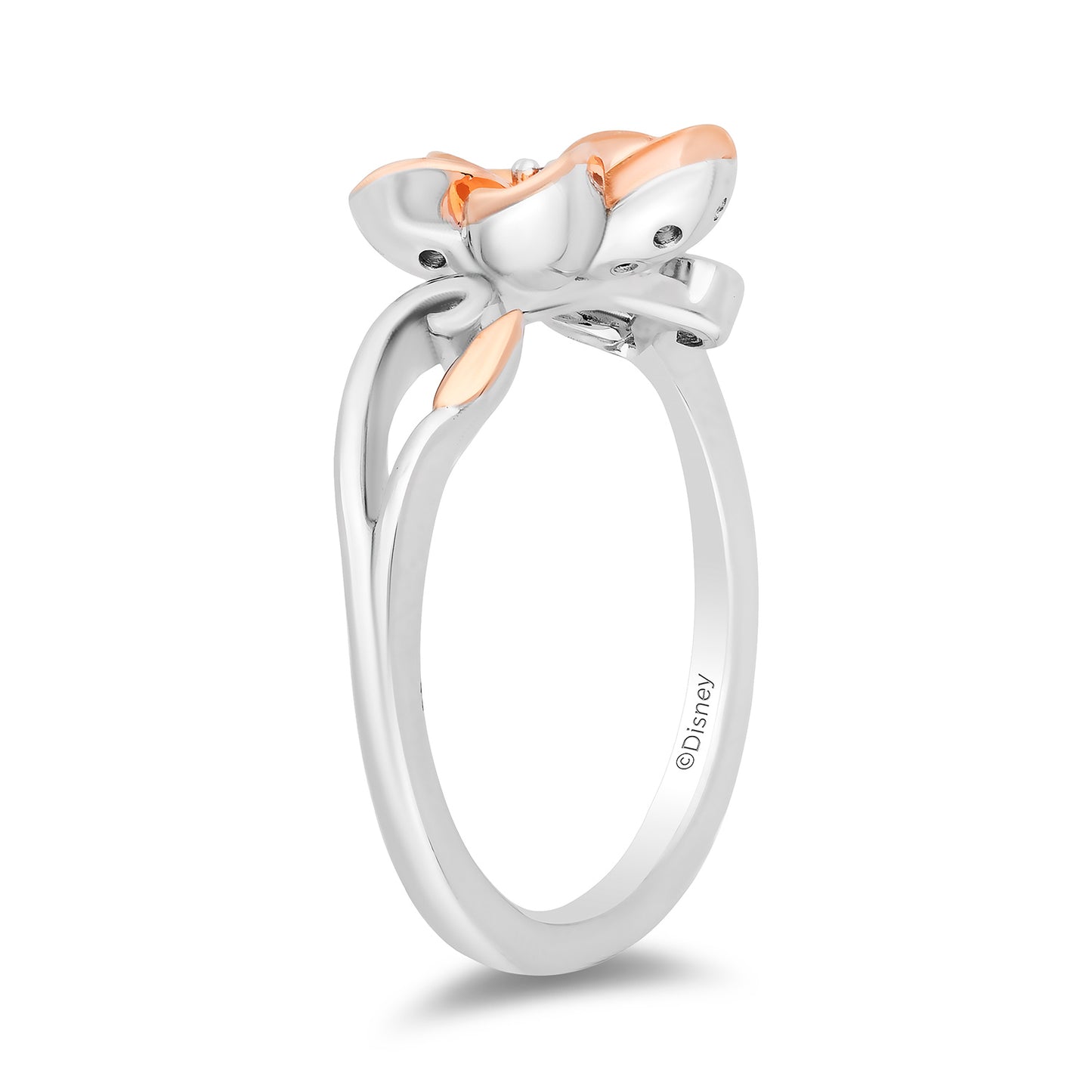 Enchanted Disney Fine Jewelry 14K Rose Gold Over Sterling Silver with 1/10 CTTW Diamonds Moana Ring