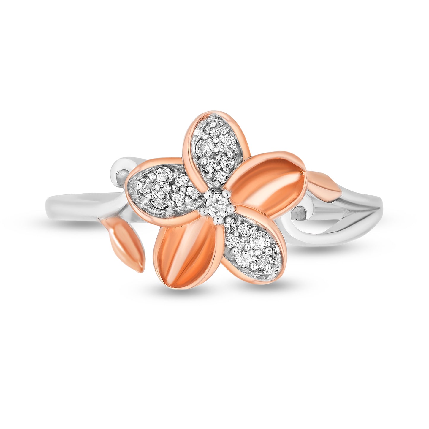 Enchanted Disney Fine Jewelry 14K Rose Gold Over Sterling Silver with 1/10 CTTW Diamonds Moana Ring