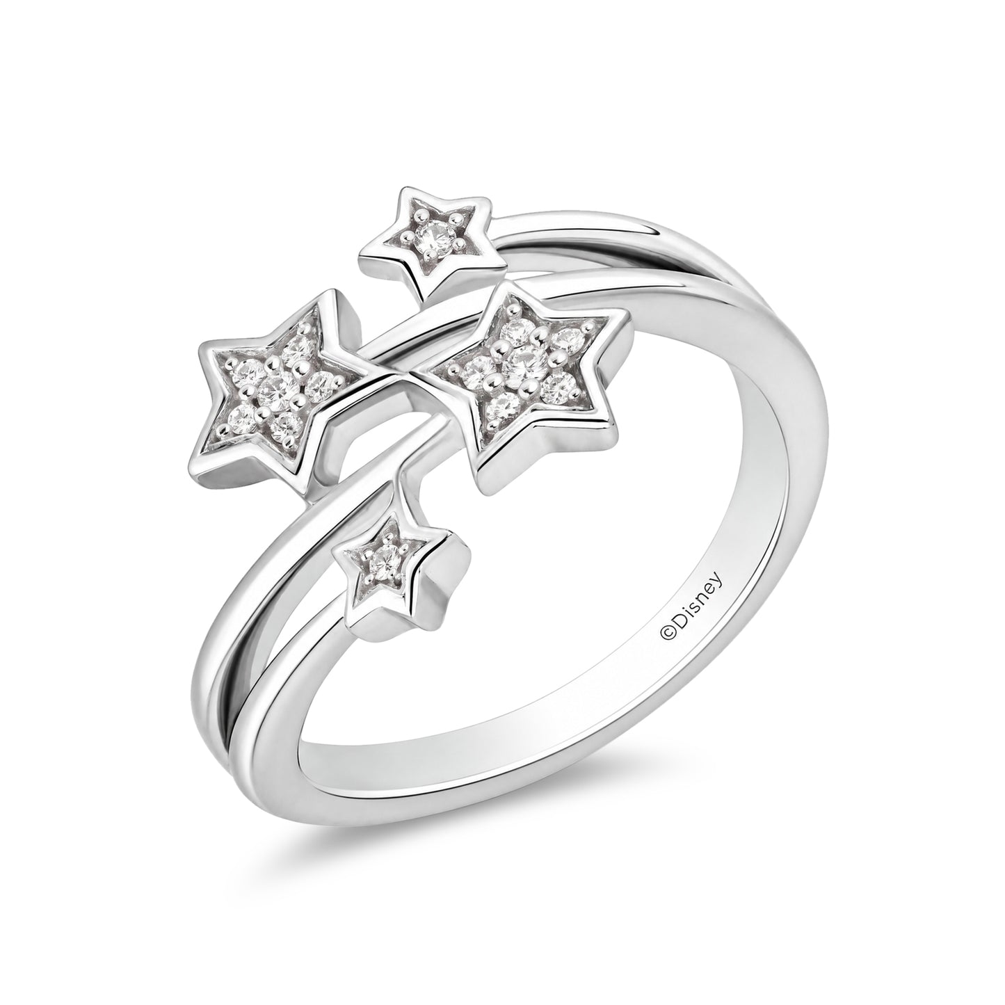 Enchanted Disney Fine Jewelry Sterling Silver 1/10 CTTW Tinker Bell Ring