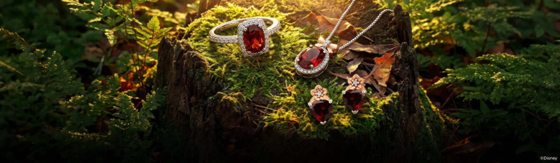 Disney's Snow White Inspired Diamond And Gemstone Jewelry Desktop Banner