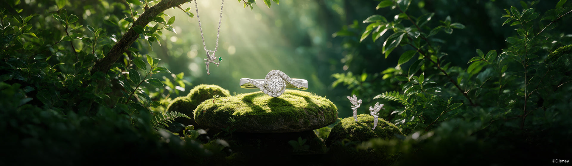 Disney's Tinker Bell Inspired Diamond And Gemstone Jewelry Desktop Banner