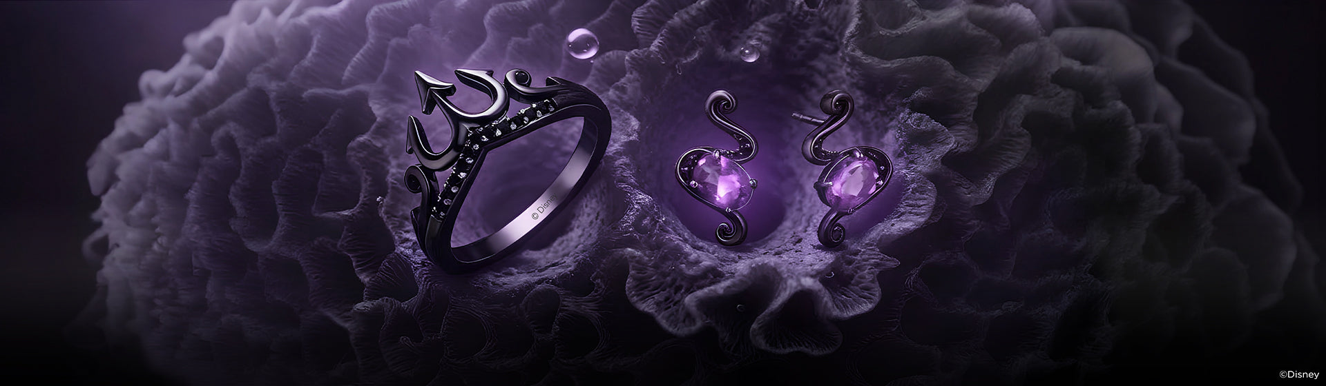 Disney's Ursula Inspired Diamond And Gemstone Jewelry Desktop Banner