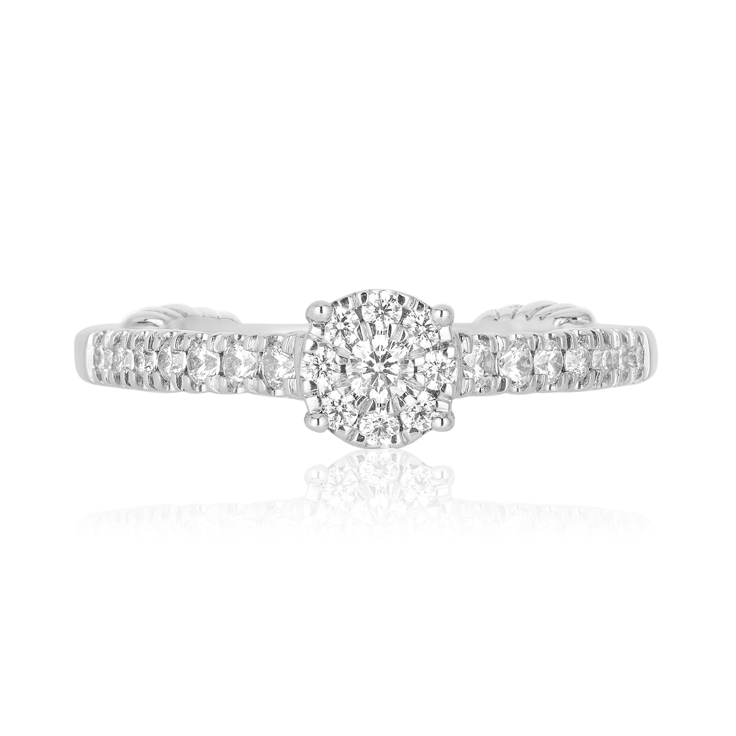 Enchanted Disney Fine Jewelry 14K White Gold with 1/2 CTTW Ariel Shell Bridal Set