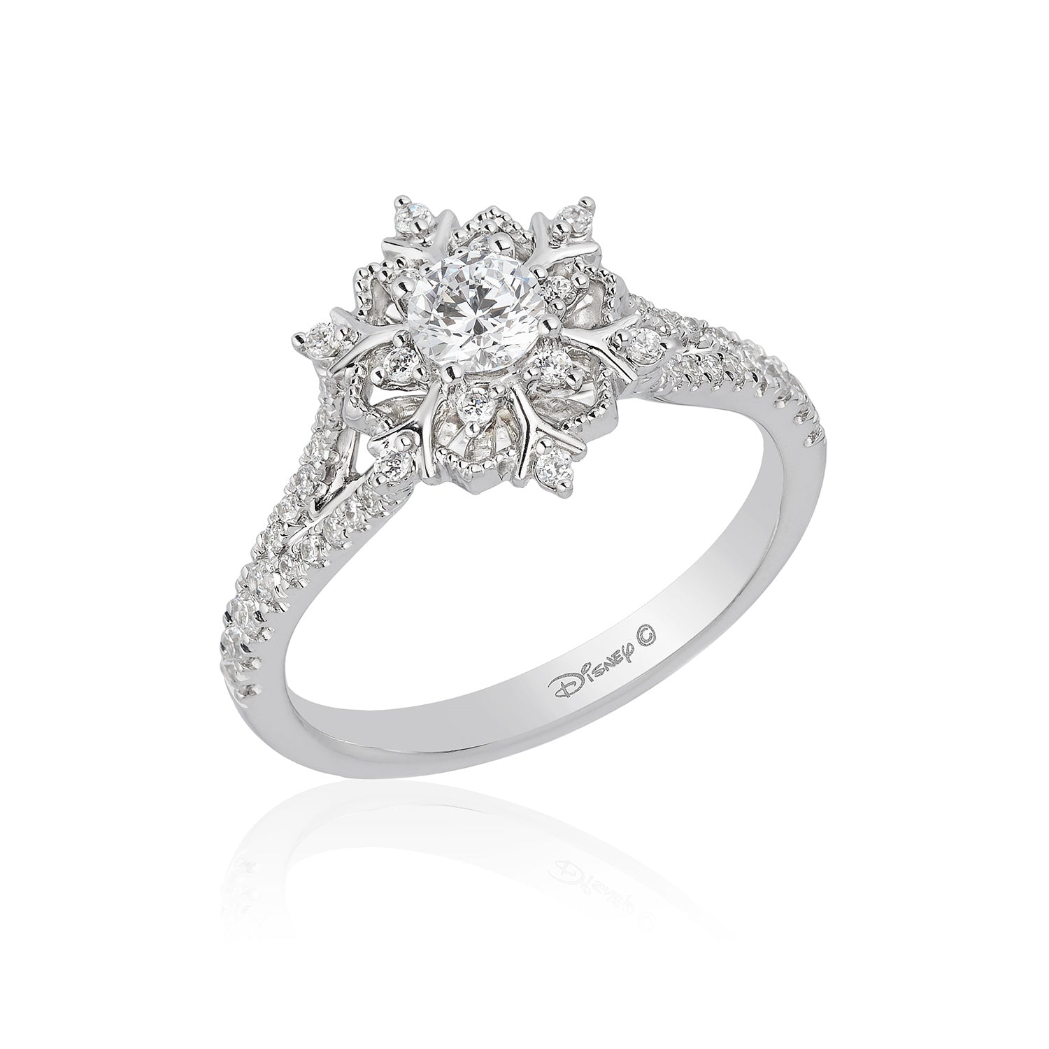 Disney Elsa Inspired Diamond Engagement Ring 14K White Gold 5/8 CTTW