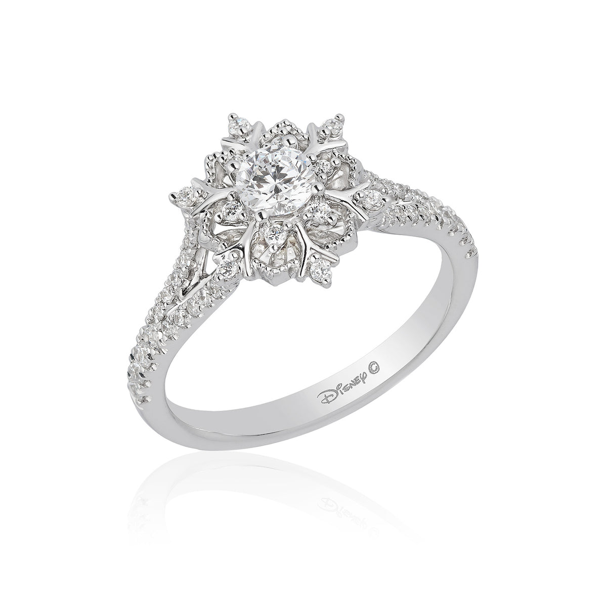 Disney Elsa Inspired Diamond Engagement Ring 14K White Gold 5 8