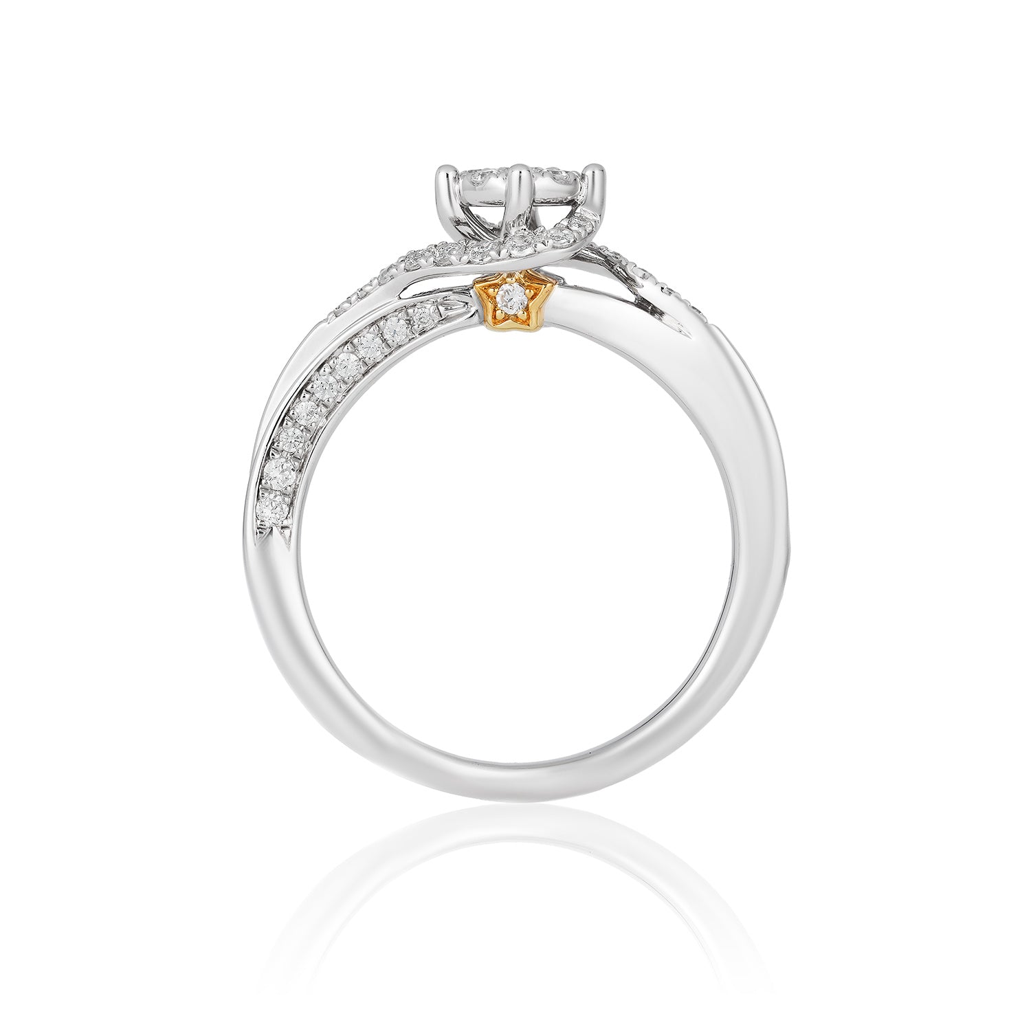 Disney Tinker Bell Inspired Diamond Engagement Ring 10K Yellow Gold 1/3 CTTW View 1
