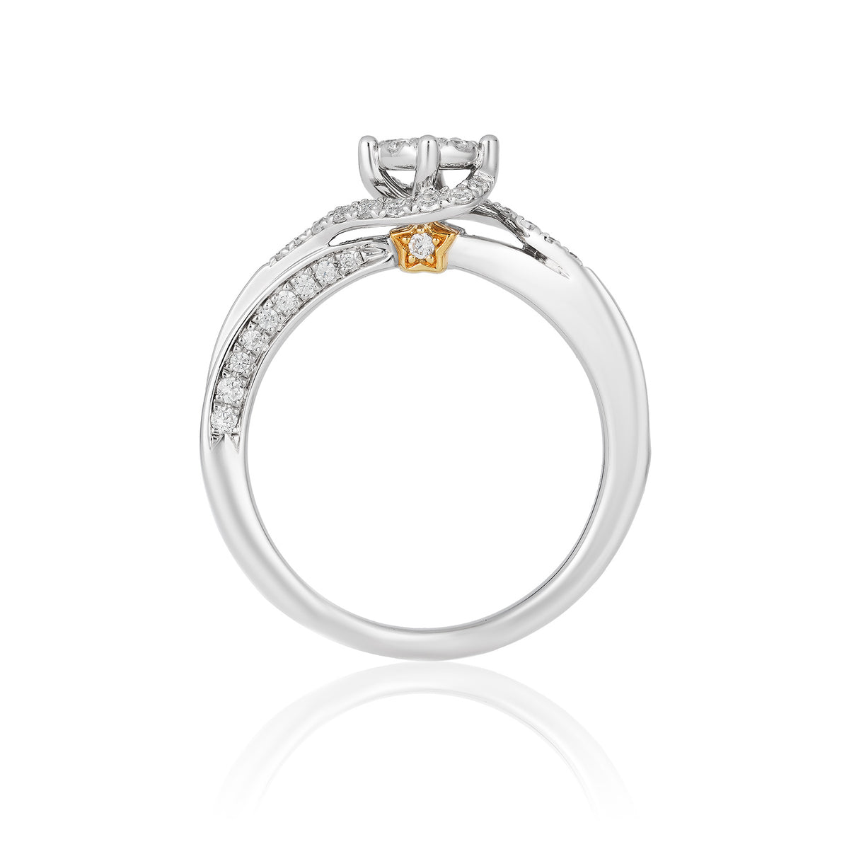 Disney Tinker Bell Inspired Diamond Engagement Ring 10K Yellow