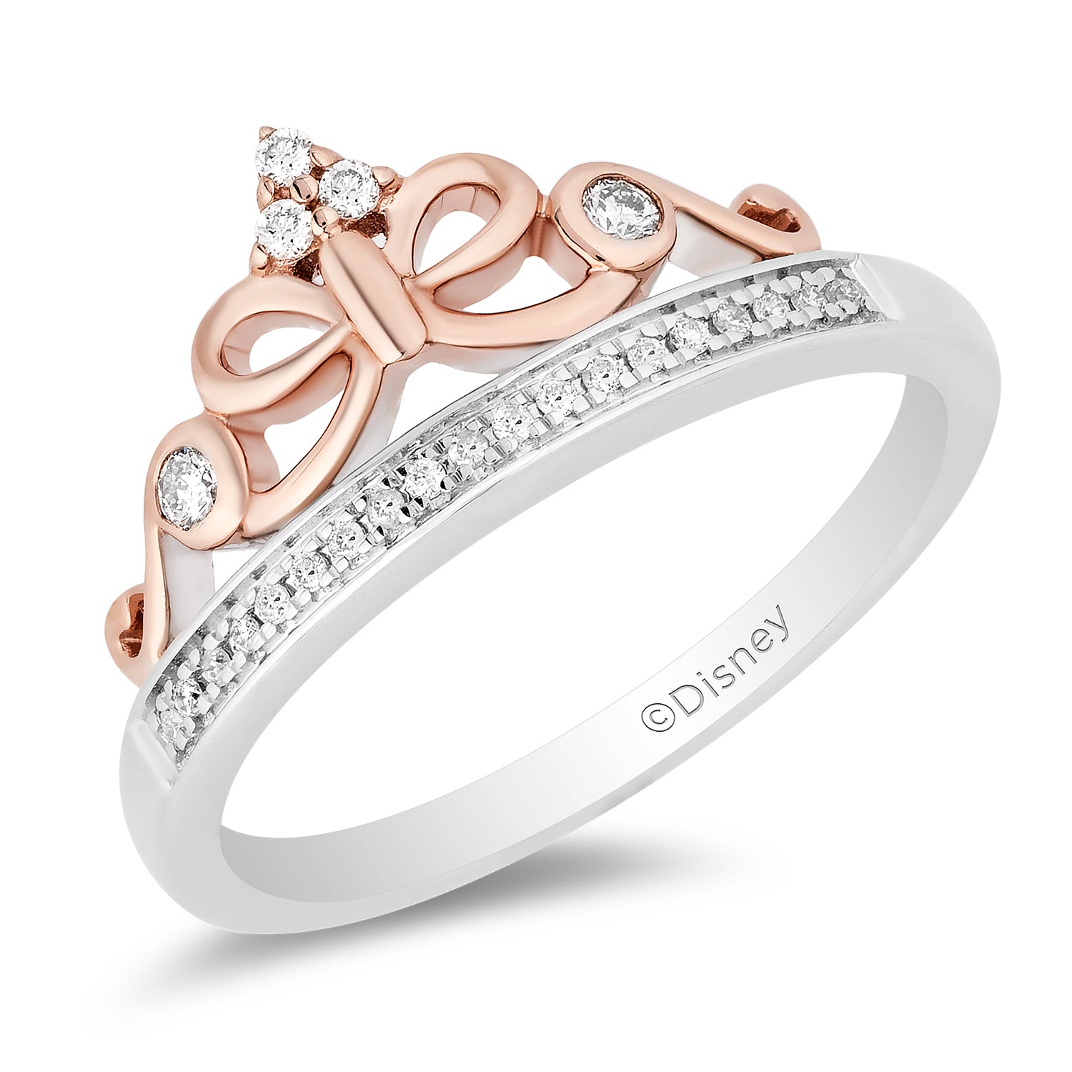 Disney Snow White Inspired Diamond Ring in 14K Rose Gold Over